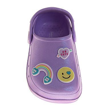Sweethearts Candy Rainbow Toddler Girls Lightweight Slip-On Water Friendly Clogs
