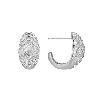 Chrystina Crystal Diamond-Patterned Puffy Post Earrings
