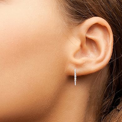 Chrystina Crystal Channel Set Hinge Hoop Earrings