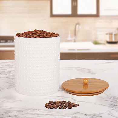 Retroware by Home Essentials Large White Halo Dots Canister