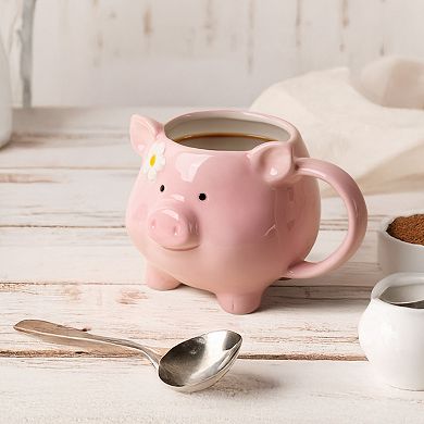 Retroware by Home Essentials Figural Pig Mug With Flower
