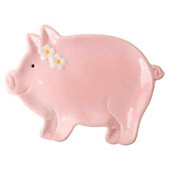 Retroware by Home Essentials Pink Pig Spoon Rest With Daisy