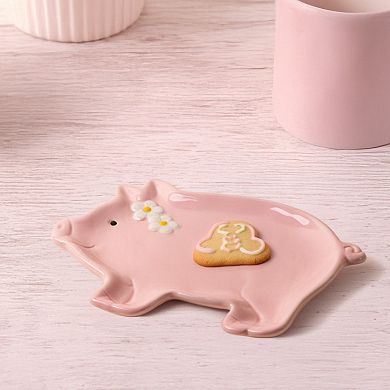 Retroware by Home Essentials Pink Pig Spoon Rest With Daisy