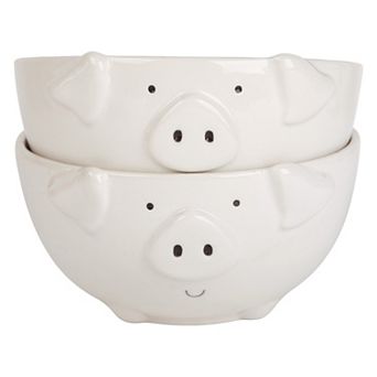 Retroware by Home Essentials Set of 2 Figural Pig Bowls