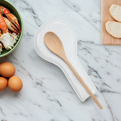 Retroware by Home Essentials White Halo Dots Spoon Rest