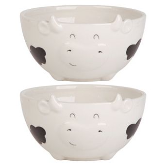Retroware by Home Essentials Set of 2 Figural Cow Bowls