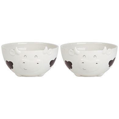Retroware by Home Essentials Set of 2 Figural Cow Bowls