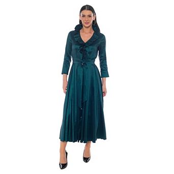 Women's Illusion Ruffle Collar Bodice Dress