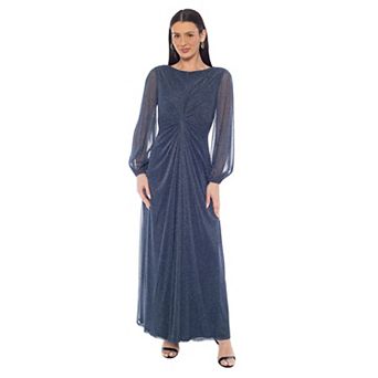 Women's Oleg Cassini Knot Front Bustle Sleeves Gown