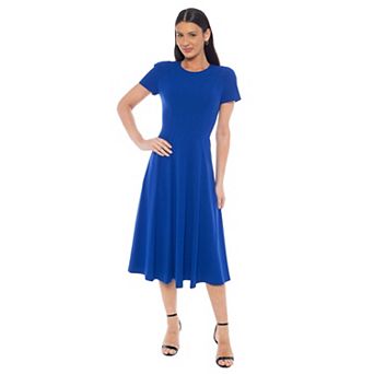 Women's Oleg Cassini Seam Detail A-Line Midi Dress