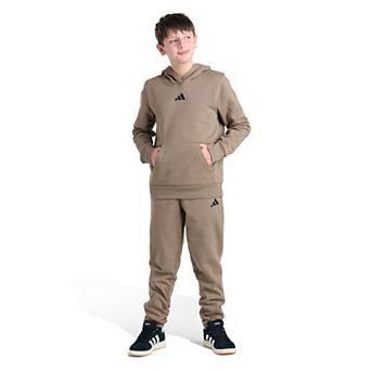 Boys 4-12 adidas Essential Fleece Hooded Pullover Sweatshirt & Jogger 2 pc Set