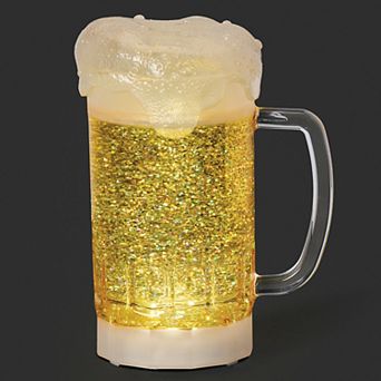 Roman 7.5-Inch LED Swirl Holiday Cheer Beer Mug Decor