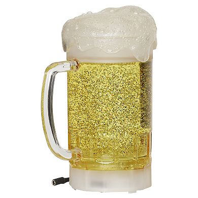 Roman 7.5-Inch LED Swirl Holiday Cheer Beer Mug Decor
