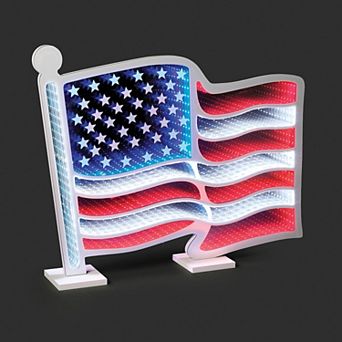 Roman 18.75-Inch Flag Infinity Light Table Decor