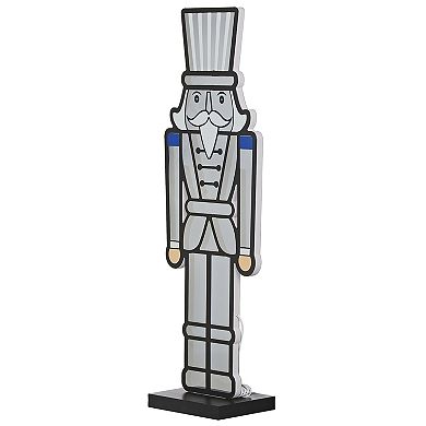 Roman 23.5-Inch Patriotic Nutcracker Floor Decor with Infinity Lights