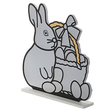 Roman 18-Inch LED Bunny With Basket Table Decor