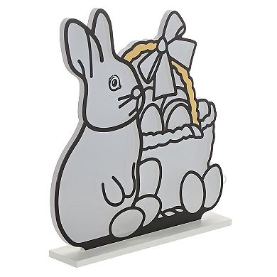 Roman 18-Inch LED Bunny With Basket Table Decor