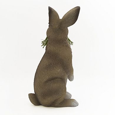 Roman 13.5-Inch Bunny With Grass Figure Table Decor