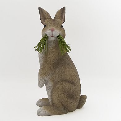 Roman 13.5-Inch Bunny With Grass Figure Table Decor