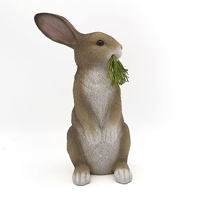 Roman 13.5-Inch Bunny With Grass Figure Table Decor
