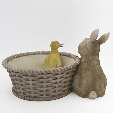 Roman 7.5-Inch Bunny & Chicks Basket Planter