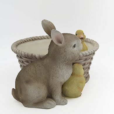Roman 7.5-Inch Bunny & Chicks Basket Planter