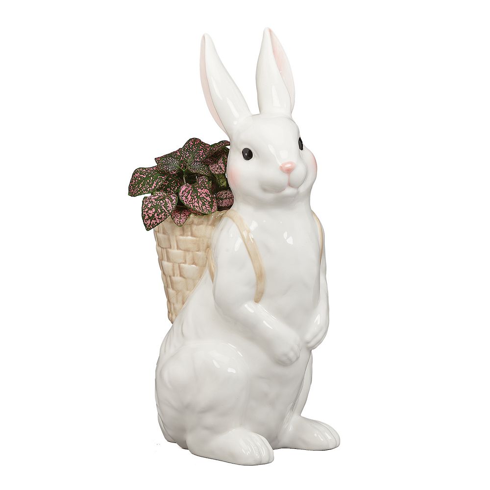 Roman 16-Inch Ceramic Bunny Backpack Planter