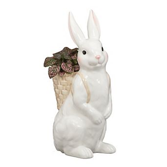 Roman 16-Inch Ceramic Bunny Backpack Planter