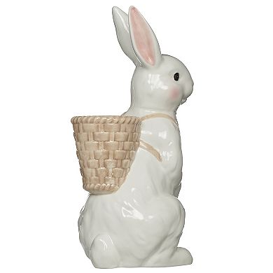 Roman 16-Inch Ceramic Bunny Backpack Planter