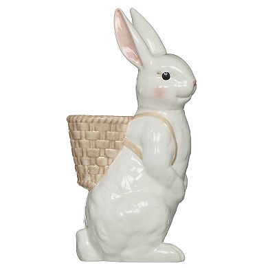 Roman 16-Inch Ceramic Bunny Backpack Planter