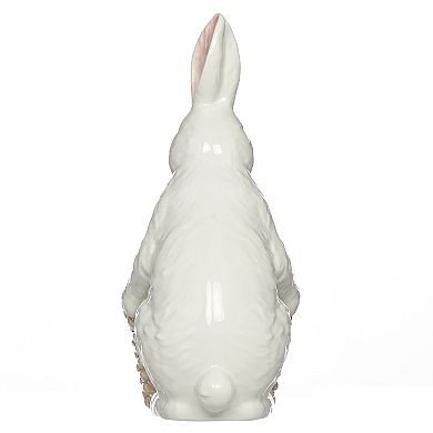 Roman 9.25-Inch Ceramic Bunny Basket Planter