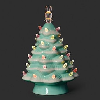 Roman 10.75-Inch Lighted Porcelain Easter Tree Porcelain Table Decor