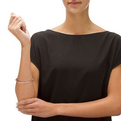 PalmBeach Jewelry Simulated Birthstone Silvertone Eternity Bangle Bracelet