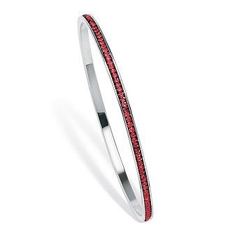 PalmBeach Jewelry Simulated Birthstone Silvertone Eternity Bangle Bracelet