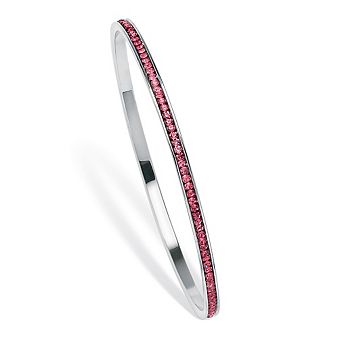 PalmBeach Jewelry Simulated Birthstone Silvertone Eternity Bangle Bracelet