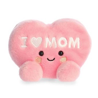 Aurora Mini Pink Adorable Stuffed Animal 5" I Love Mom Heart Palm Pals