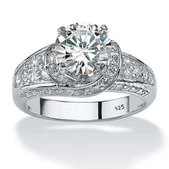 PalmBeach Jewelry 3.51 TCW Cubic Zirconia Platinum-plated Sterling Silver Engagement Ring