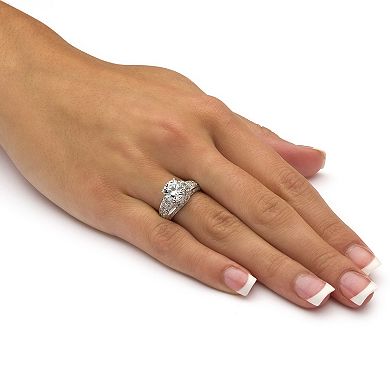 PalmBeach Jewelry 3.51 TCW Cubic Zirconia Platinum-plated Sterling Silver Engagement Ring