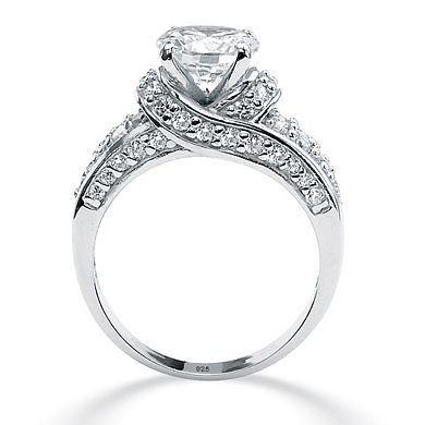 PalmBeach Jewelry 3.51 TCW Cubic Zirconia Platinum-plated Sterling Silver Engagement Ring