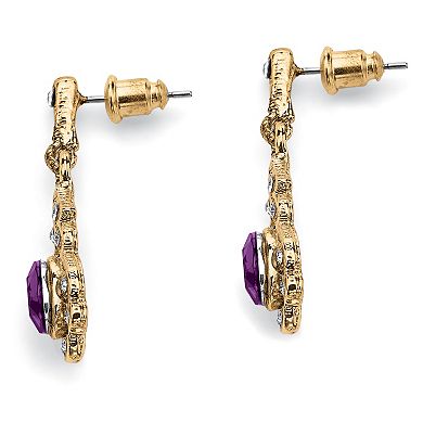 PalmBeach Jewelry Simulated Birthstone Goldtone Drop Earrings