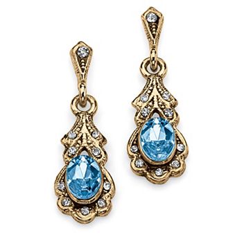 PalmBeach Jewelry Simulated Birthstone Goldtone Drop Earrings