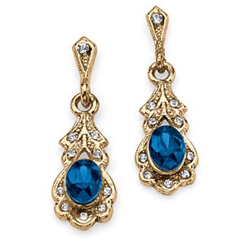 PalmBeach Jewelry Simulated Birthstone Goldtone Drop Earrings