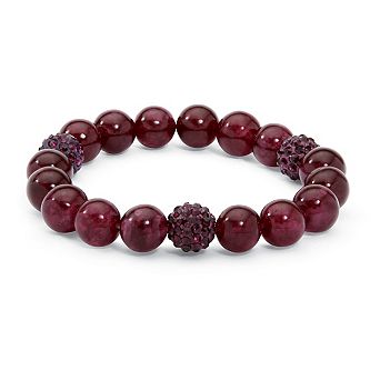 PalmBeach Jewelry Agate & Simulated Birthstone Stretch Bracelet