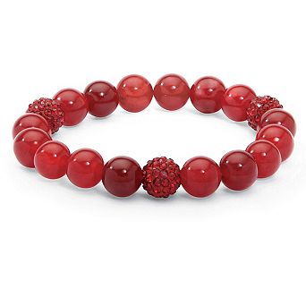 PalmBeach Jewelry Agate & Simulated Birthstone Stretch Bracelet