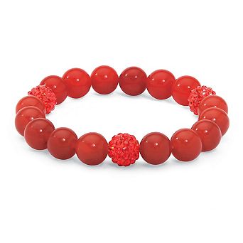 PalmBeach Jewelry Agate & Simulated Birthstone Stretch Bracelet