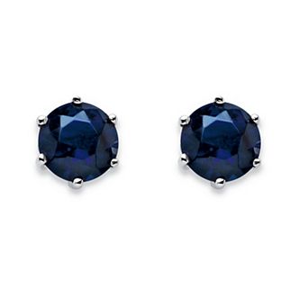 PalmBeach Jewelry Sterling Silver Round Simulated Birthstone Stud Earrings