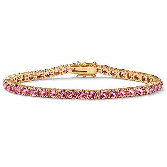PalmBeach Jewelry Simulated Birthstone Tennis Bracelet in Gold-Plated
