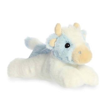 Aurora Small Blue Adorable Stuffed Animal 8" Billie Blueberry Cow Mini Flopsie