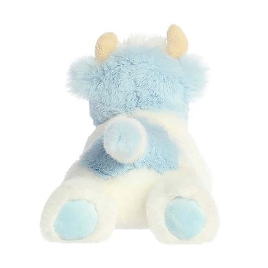 Aurora Small Blue Adorable Stuffed Animal 8" Billie Blueberry Cow Mini Flopsie