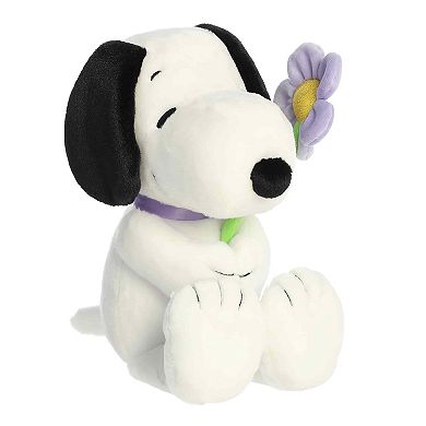 Aurora Adorable 9" Snoopy Peanuts Small Purple Flower Stuffed Animal